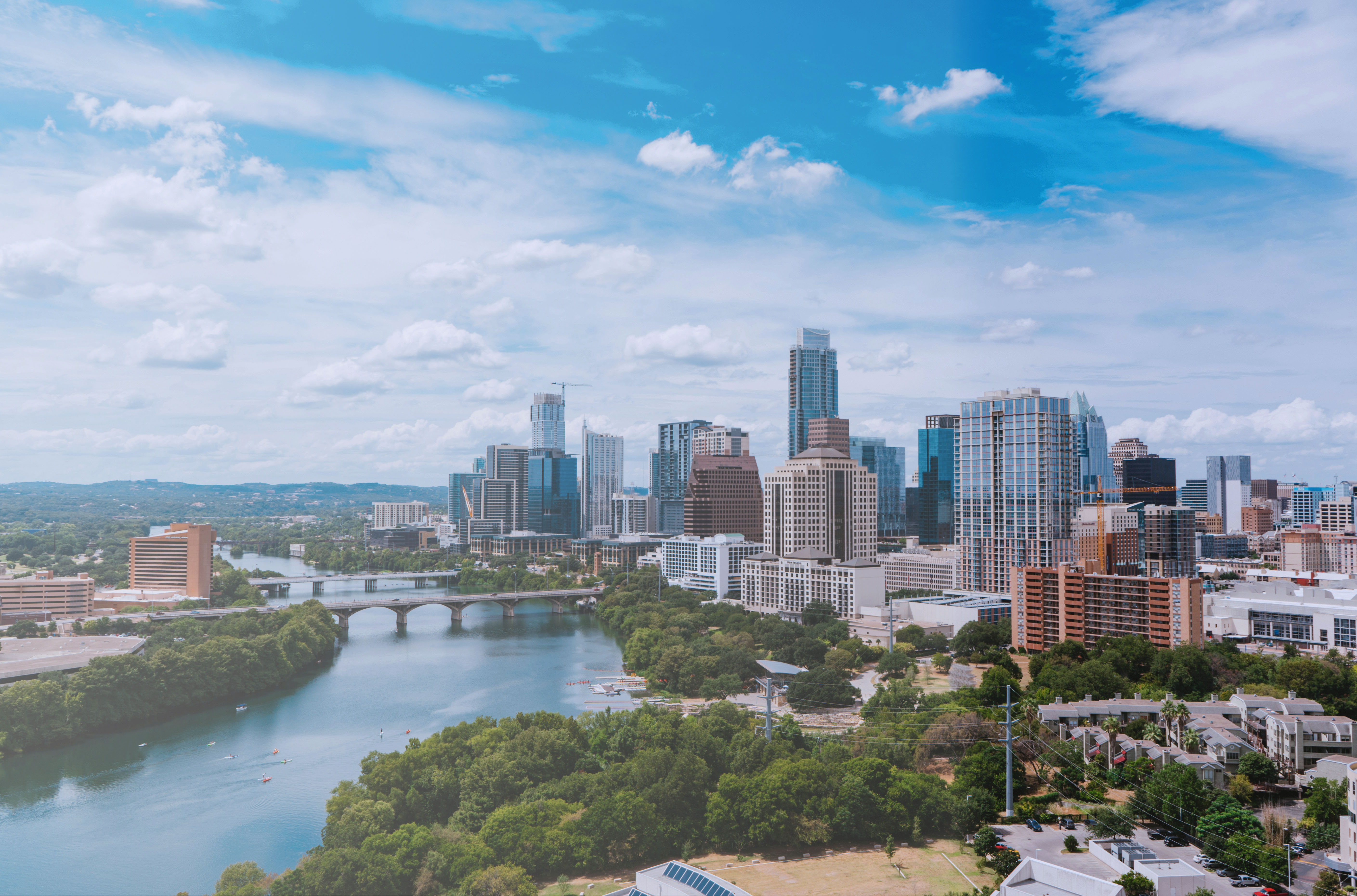 Austin skyline over the river